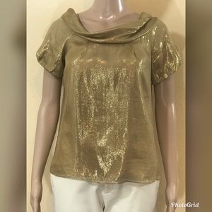 Cynthia Steffe gold lame top